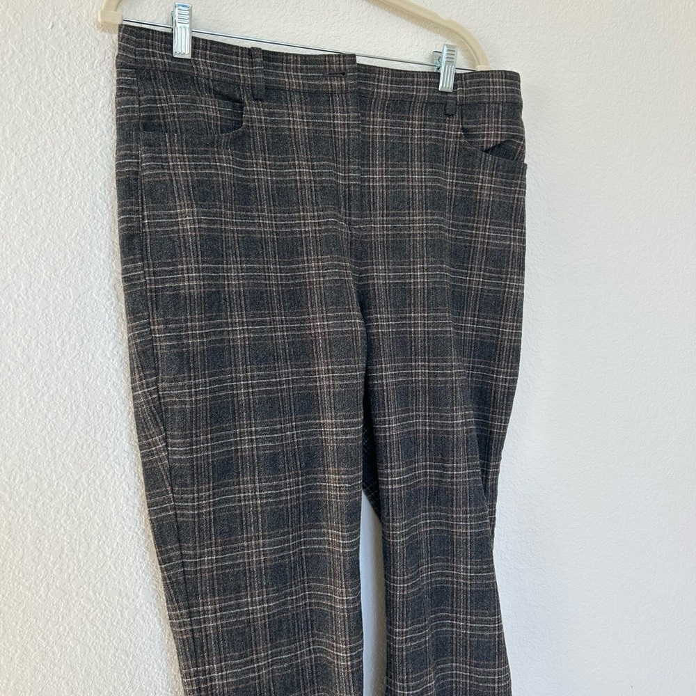Theory Plaid Straight Leg Pants - Picture 3 of 6